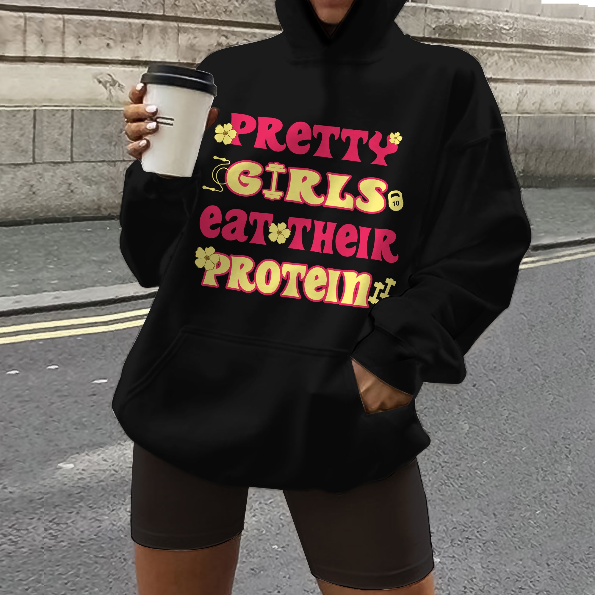 Pump Cover Gym Hoodie Weightlifting Shirt Pretty Girls Eat Their Protein 11092
