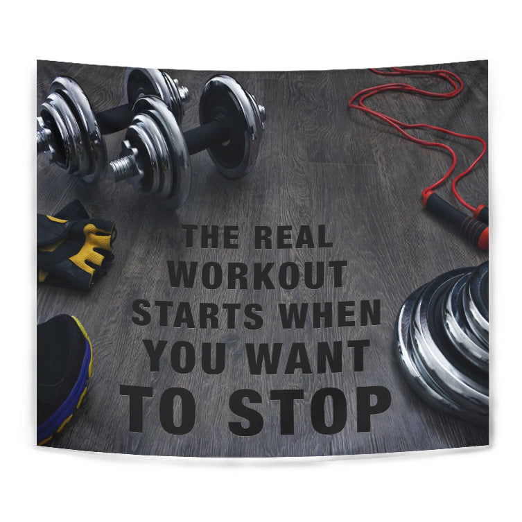 Workout Stylish Home Gym Decor Banner Flag Tapestry
