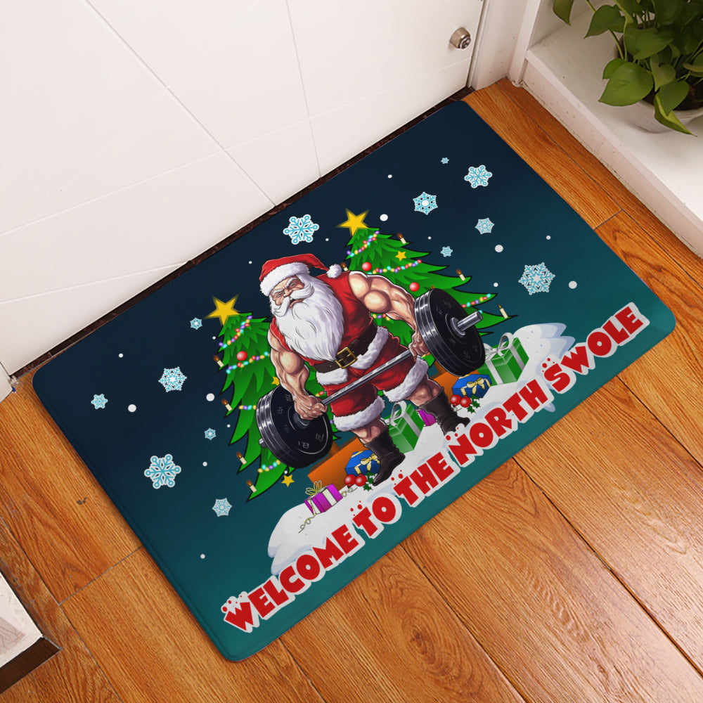 Gym Christmas Doormat Welcome to The North Swole 11299
