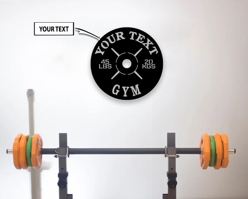 Gym Custom Metal Sign Gym Wall Art Weight Plate Sign