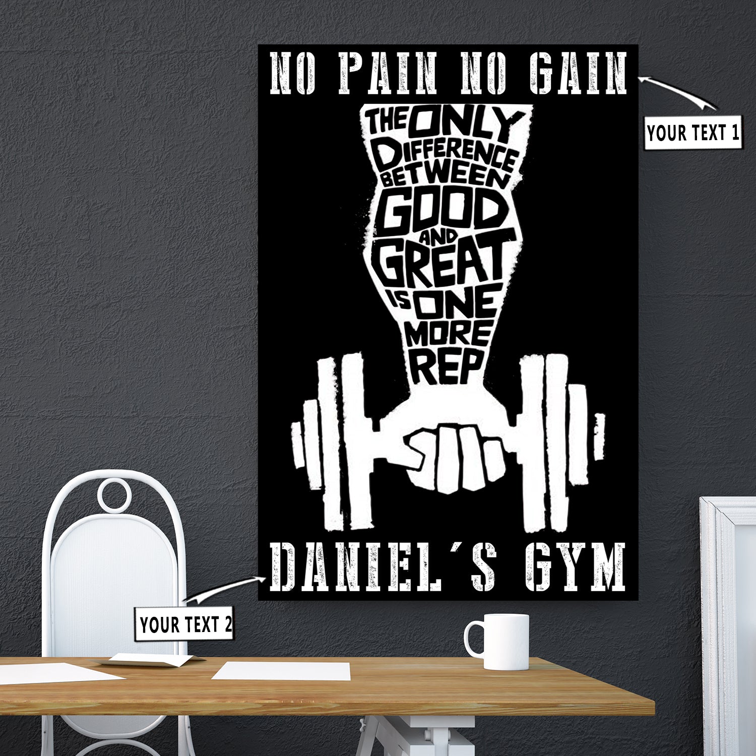 Personalized Gym Poster Canvas Wall Art Home Gym Decor Motivational Quotes