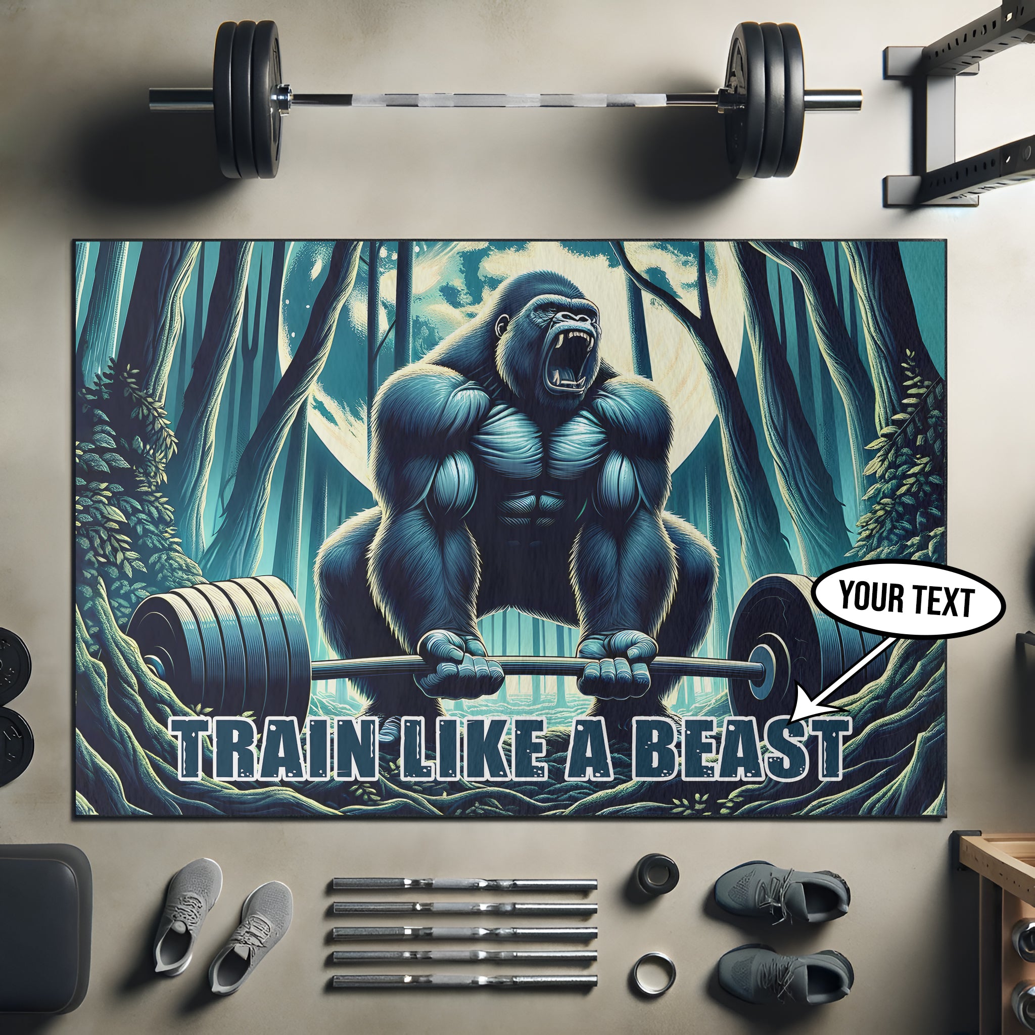 Gorilla in Jungle Gym Rug Train Like a Beast