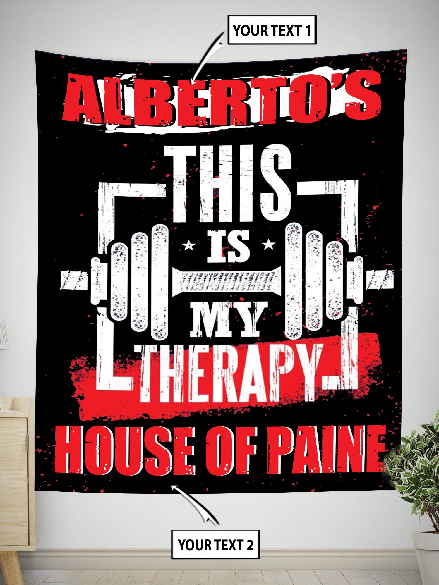 Personalized Home Gym Decor My Therapy Banner Flag Tapestry
