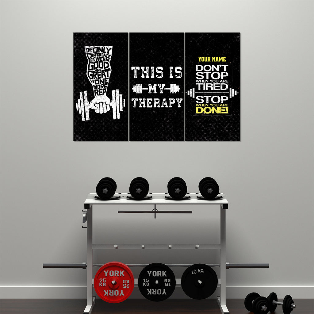 Home Gym Motivation Quotes Wall Art Canvas 3 pieces 11167