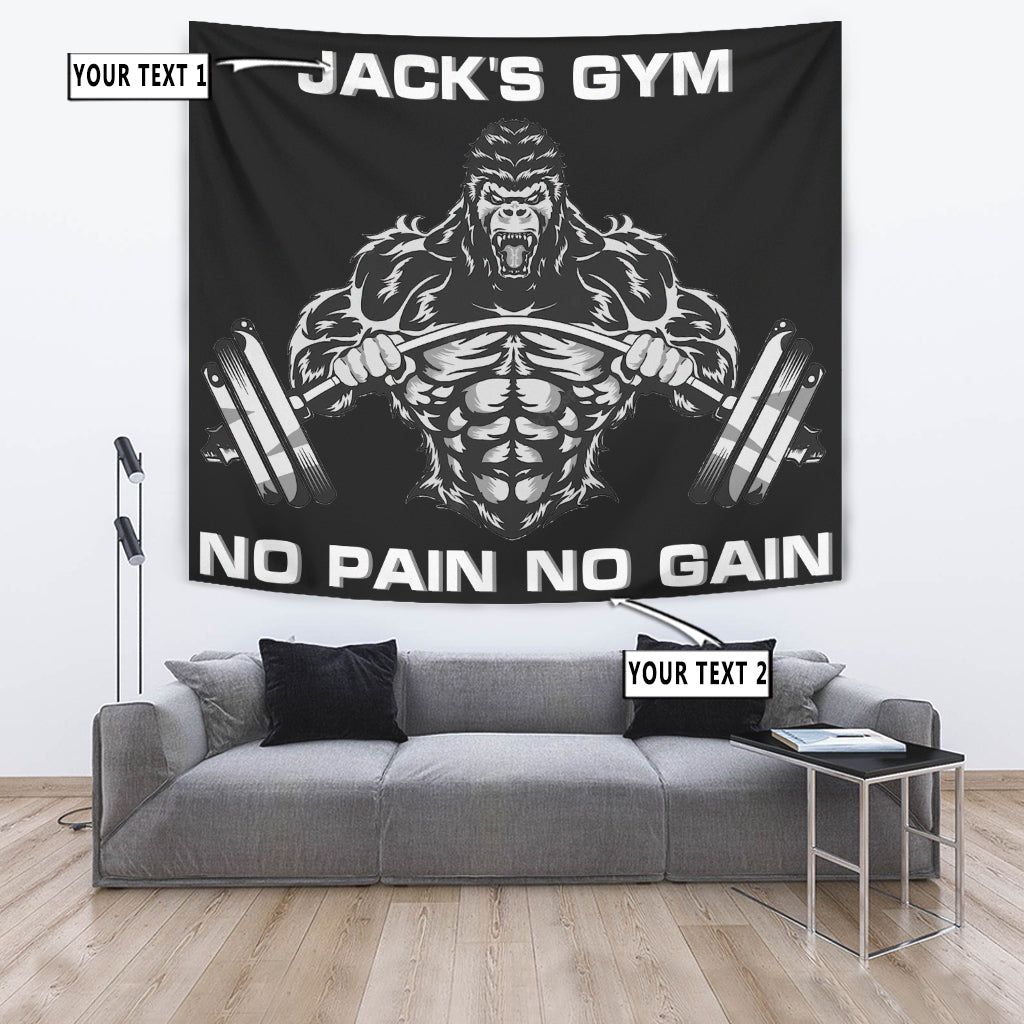 Personalized Home Gym Decor Banner Flag Tapestry
