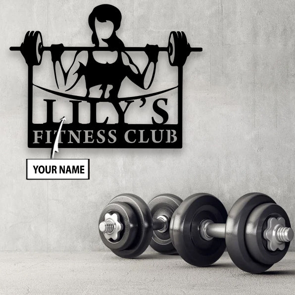 Women Fitness Custom Metal Sign Home Gym Decor Bodybuilding Weightlifting Gift