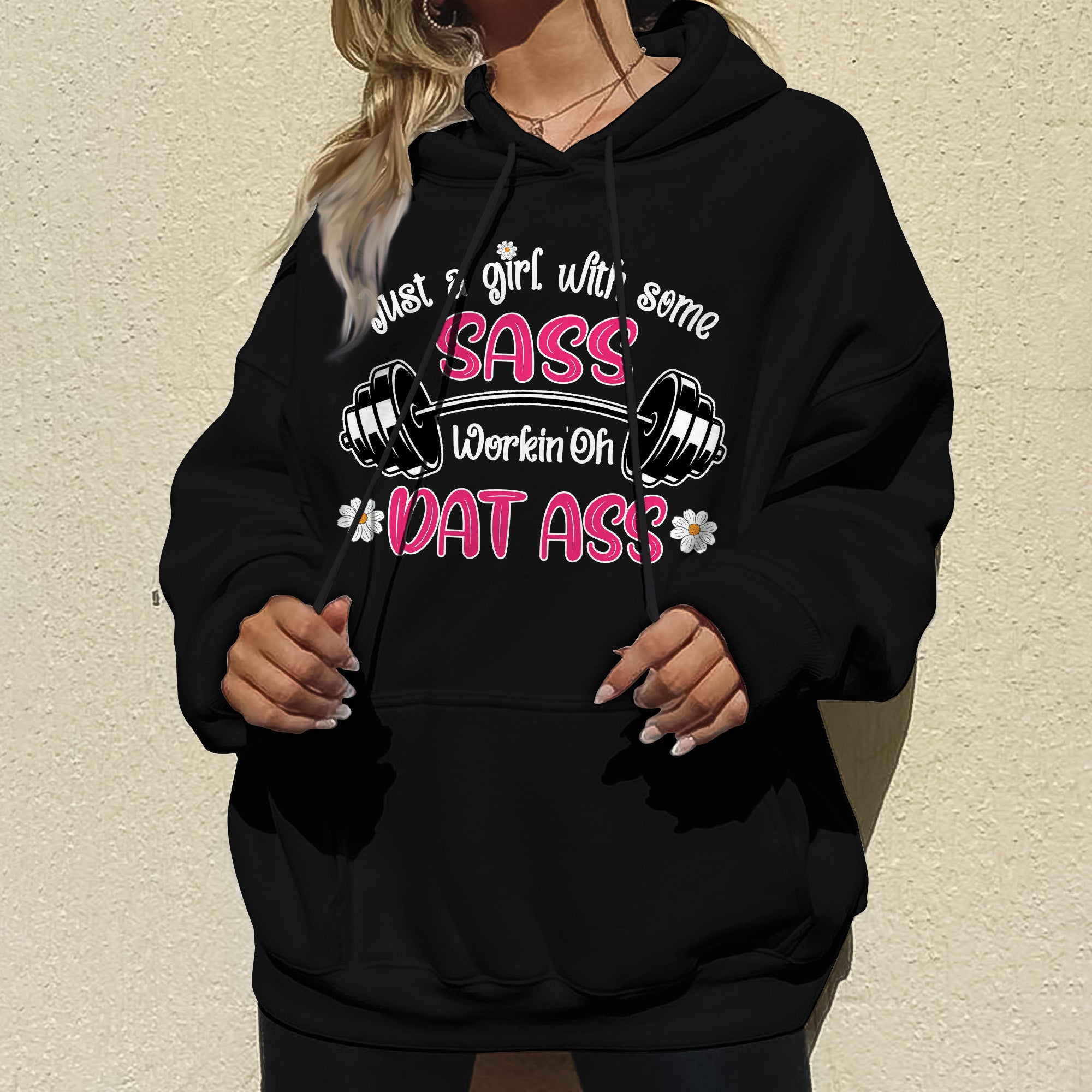 Pump Cover Gym Hoodie Just a little girl with some sass Girl Gym Shirts