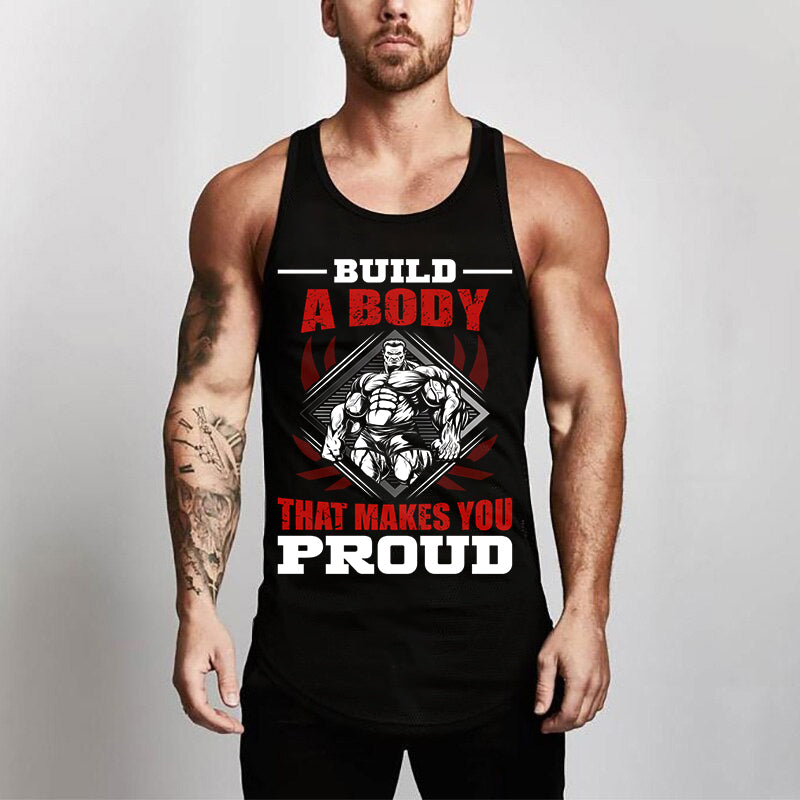 Men Gym Tank Tops Motivational Shirts Body Building