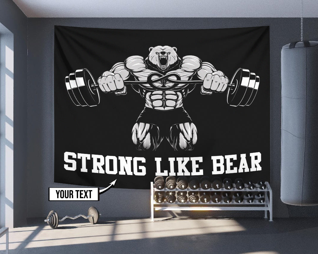 Personalized Gym Flag Angry Bear 11180
