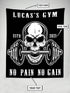 Personalized Bodybuilding Home Gym Decor Skull Dumbbell Wall Banner Flag Tapestry