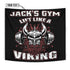 Personalized Home Gym Flags Viking Barbell Gym Decor Weightlifting flag