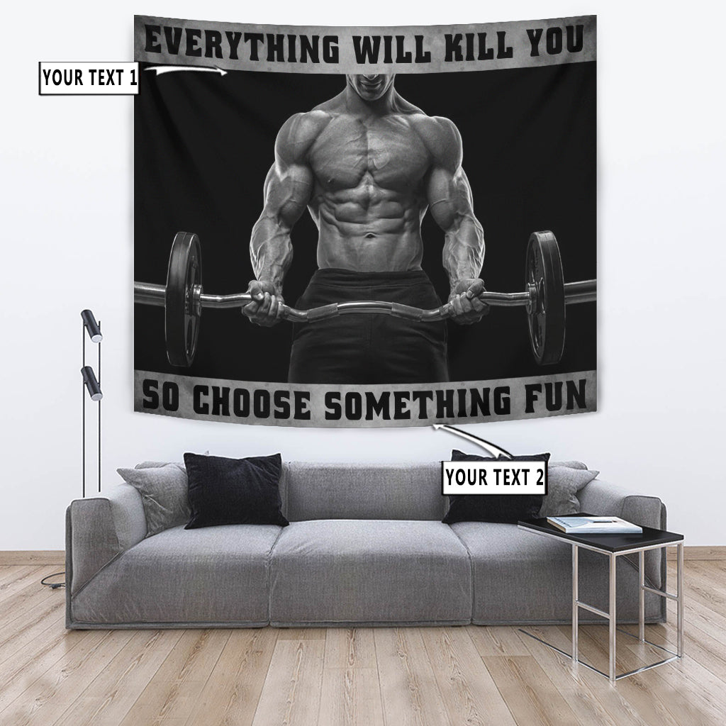 Motivational Quotes Banner Flag Tapestry For Home Gym Decor