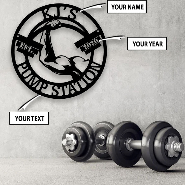 Gym Custom Metal Sign Gym Wall Art Barbell Weightlifting Gift