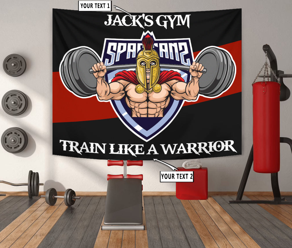 Personalized Gym Flag Banner Tapestry Warrior Weight Lifting Home Gym Decor  – Style My Pride