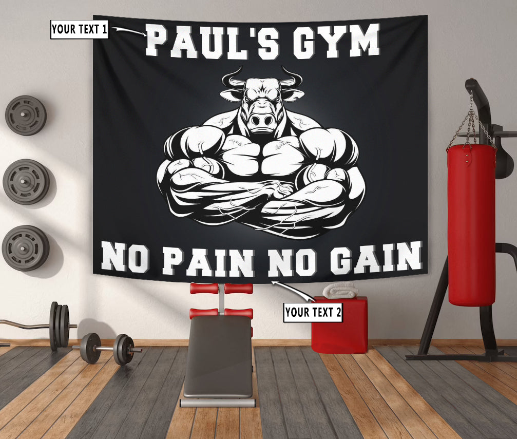 Personalised Gym Banner Flag Tapestry Home Gym Motivational