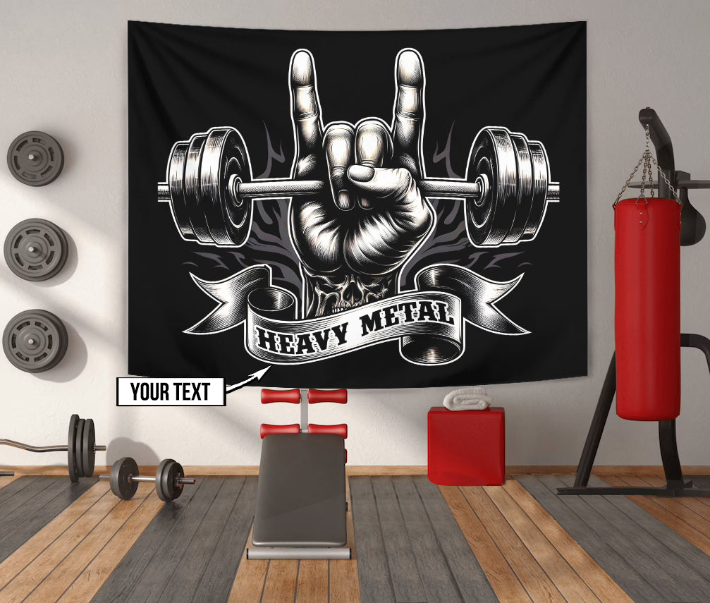 Personalized Gym Flag Heavy Metal Sign 11340