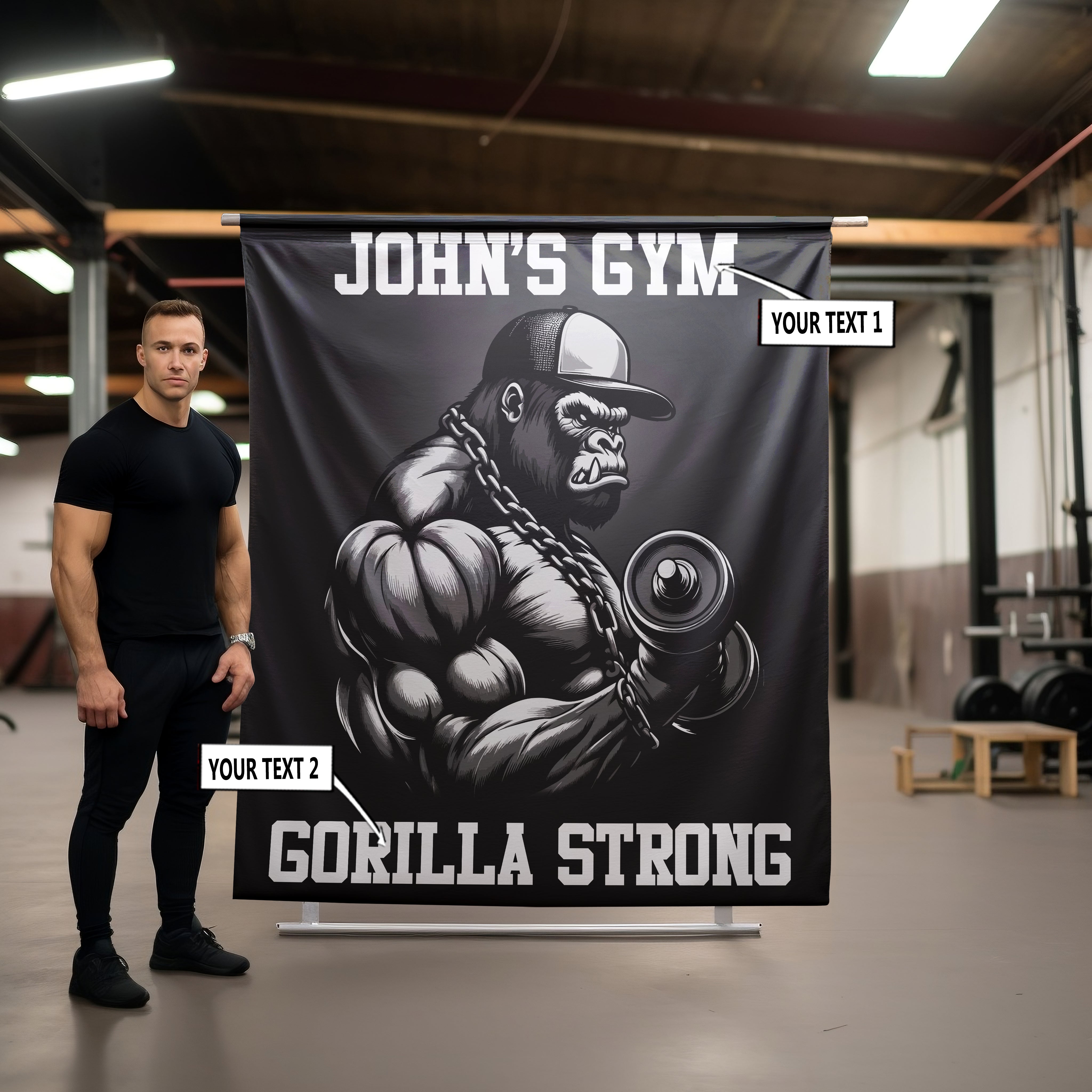 Custom Gym Flag Gorilla Strong 11350