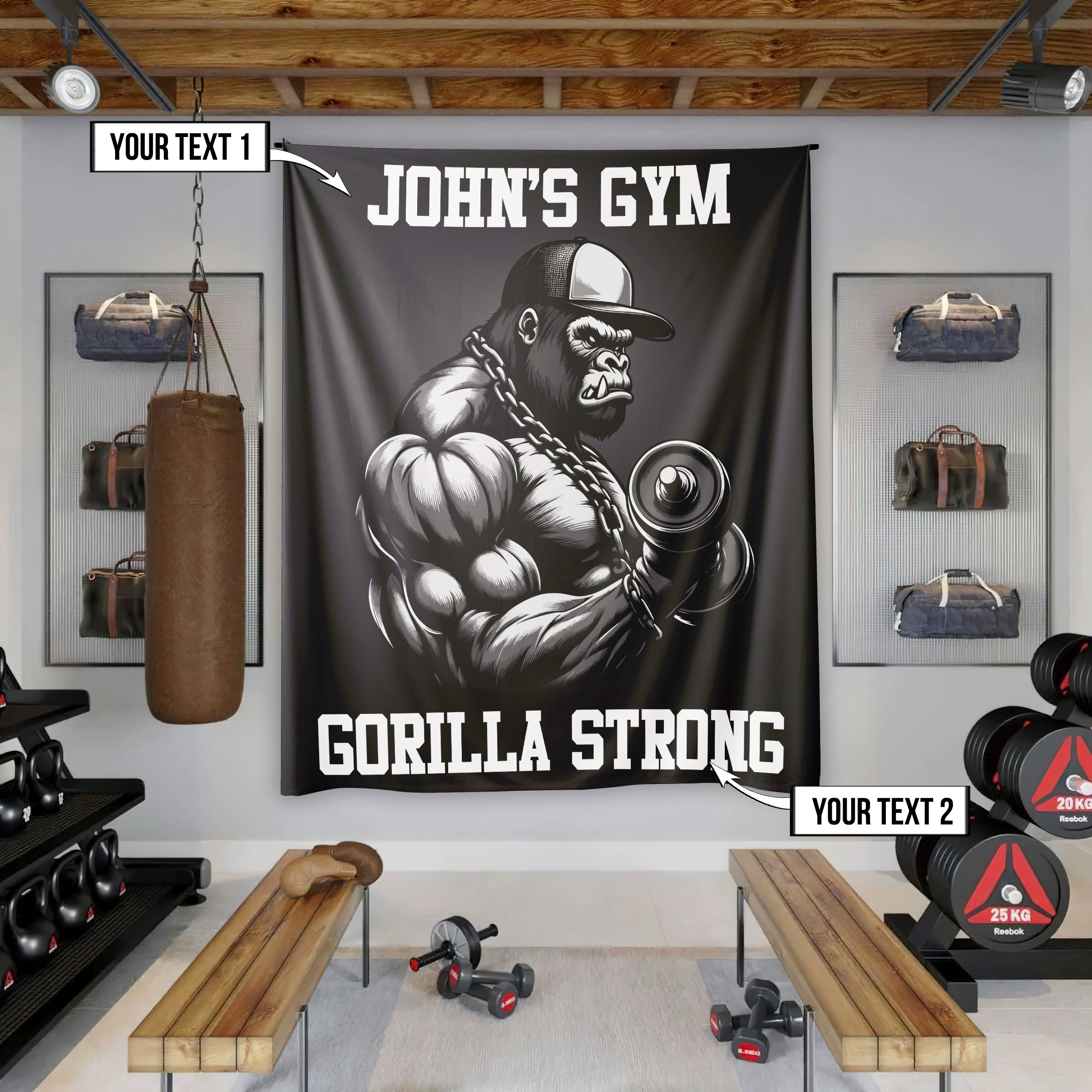 Custom Gym Flag Gorilla Strong 11350